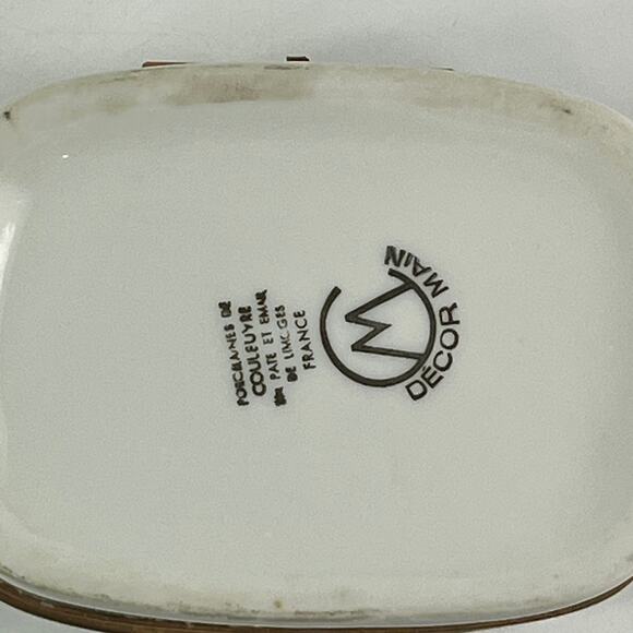 Couleuvre Limoges France Porcelain Trinket Box Roman Helmet Motif Hand Painted - Picture 5 of 14